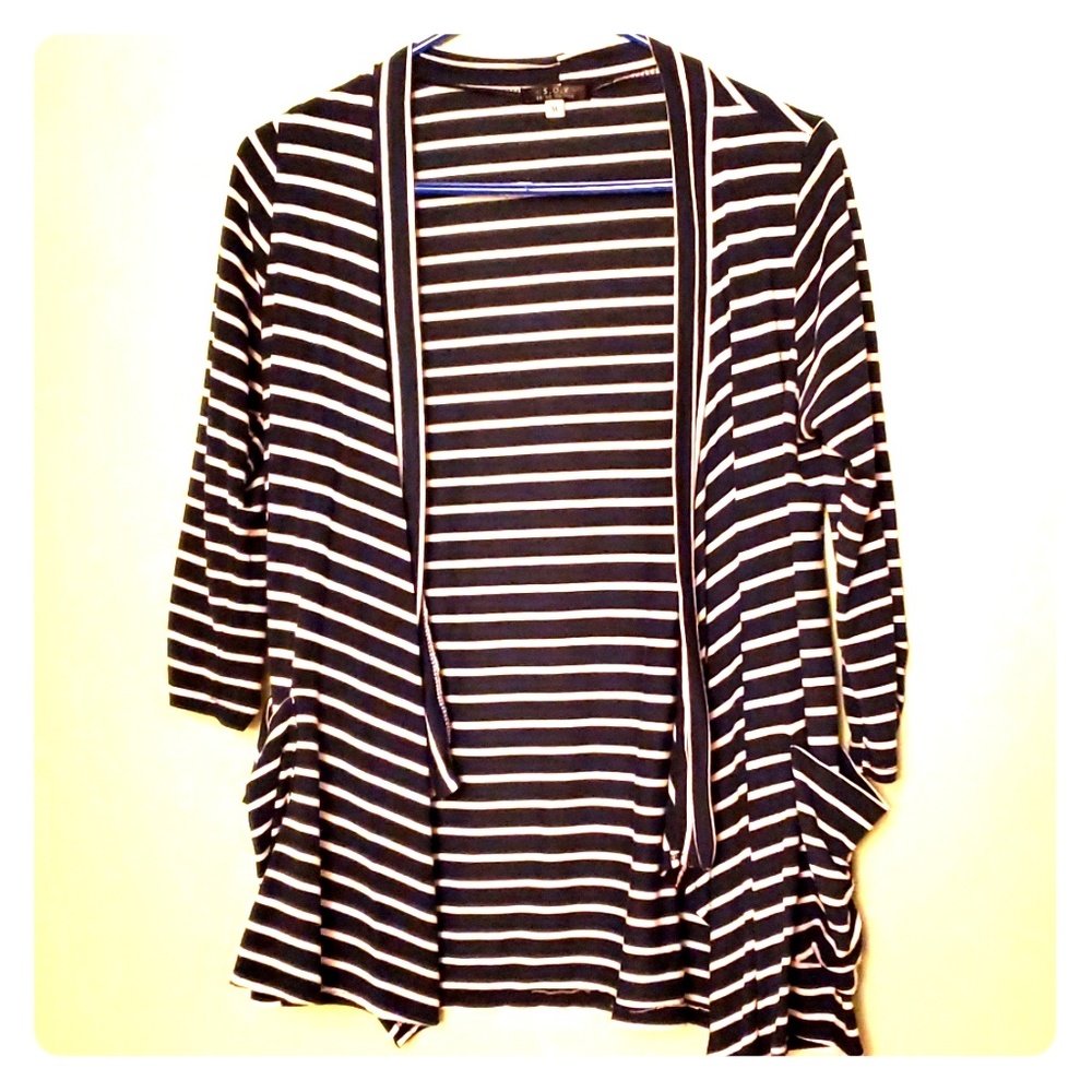 Navy and White Cardigan